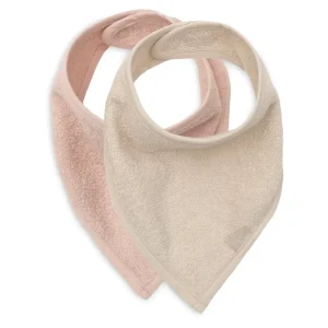 Lot de 2 bavoirs/bandanas - Blush/Sable