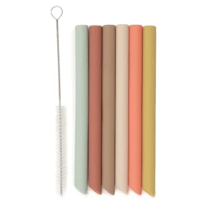 Pailles en silicone - 6 couleurs