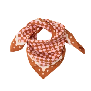 Foulard Amour Fou - Marron/Rose