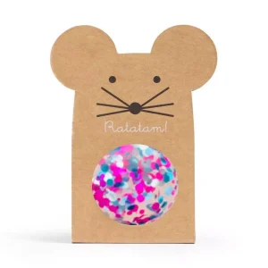 Balle rebondissante - Éclats pailletés multicolores Violet