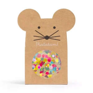 Balle rebondissante - Éclats pailletés multicolores